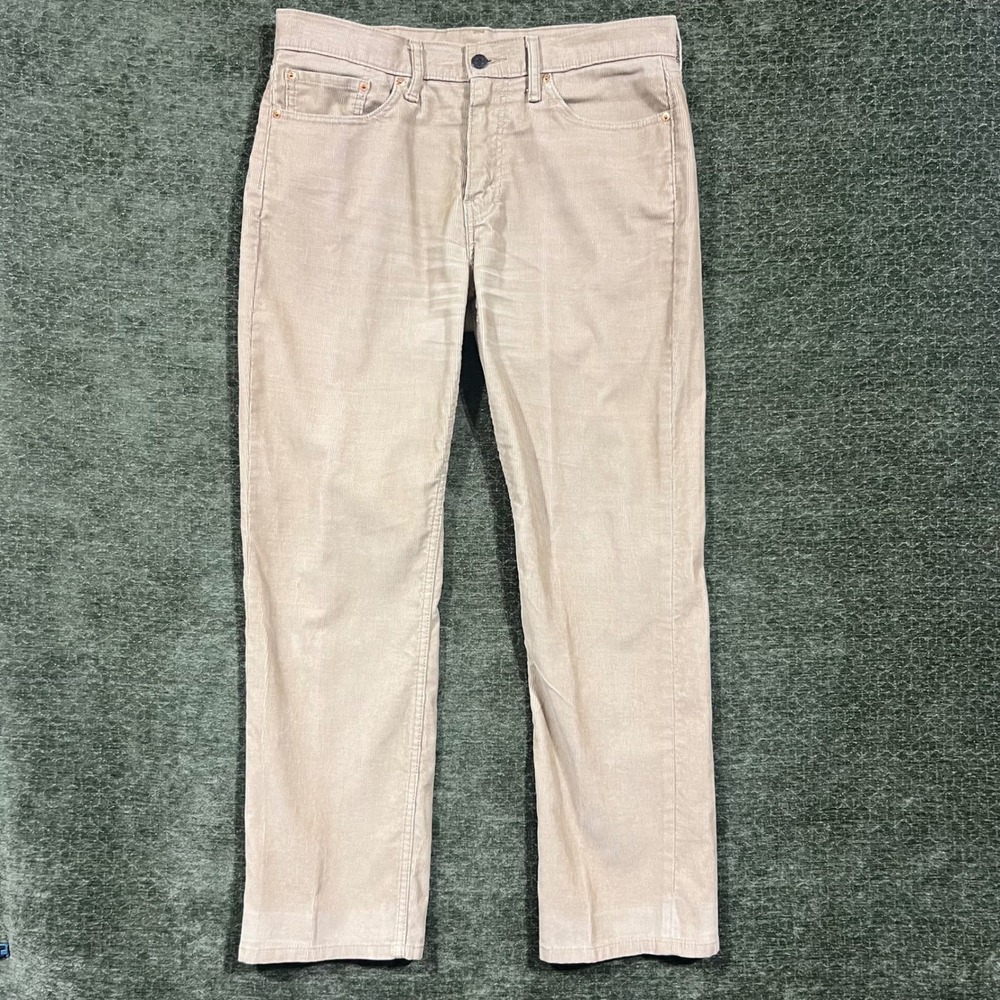 Levi's 514 Corduroy Pants Mens 33x30 Tan Straight Fit 5-Pocket Ribbed 958